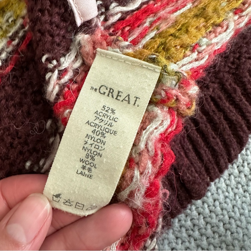 The Great. The Loom Cardigan Sweater Rosehip Medium - Picture 7 of 15